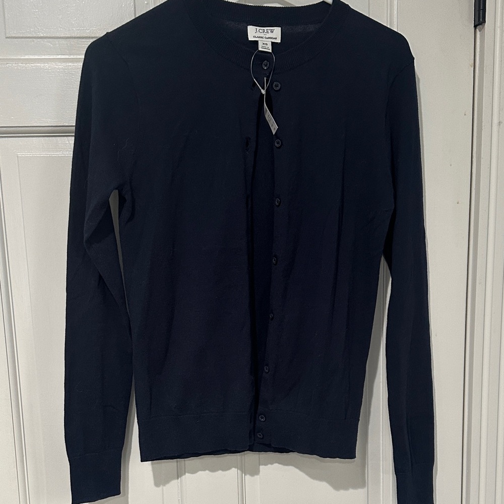 J. Crew Navy Blue Classic Cardigan NWT